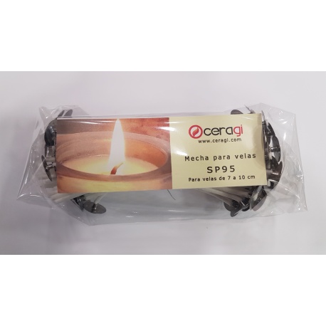 Waxed wick or wick with metal support