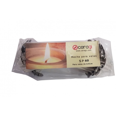 Waxed wick or wick with metal support
