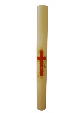 Paschal candle with cross&nbsp; 40 x 5 cm
