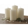 Vela color marfil, pack 4 velas, para decoración,eventos, liturgia.. Medida: 20 cm alto x 7 cm